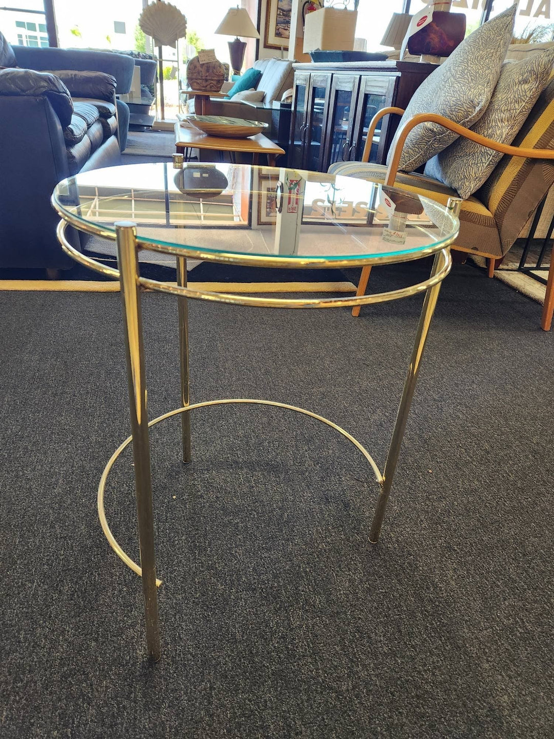 18" Round Gold End Table