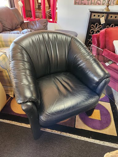 Black Leather Vinyl Chair
