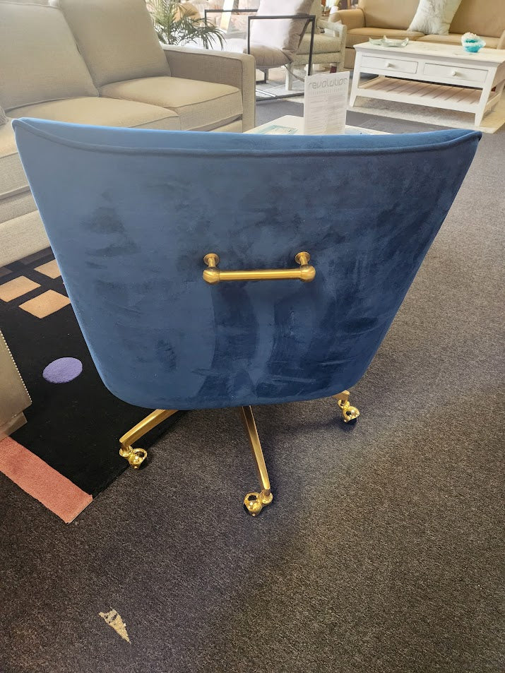 Blue Velvet Desk Chair