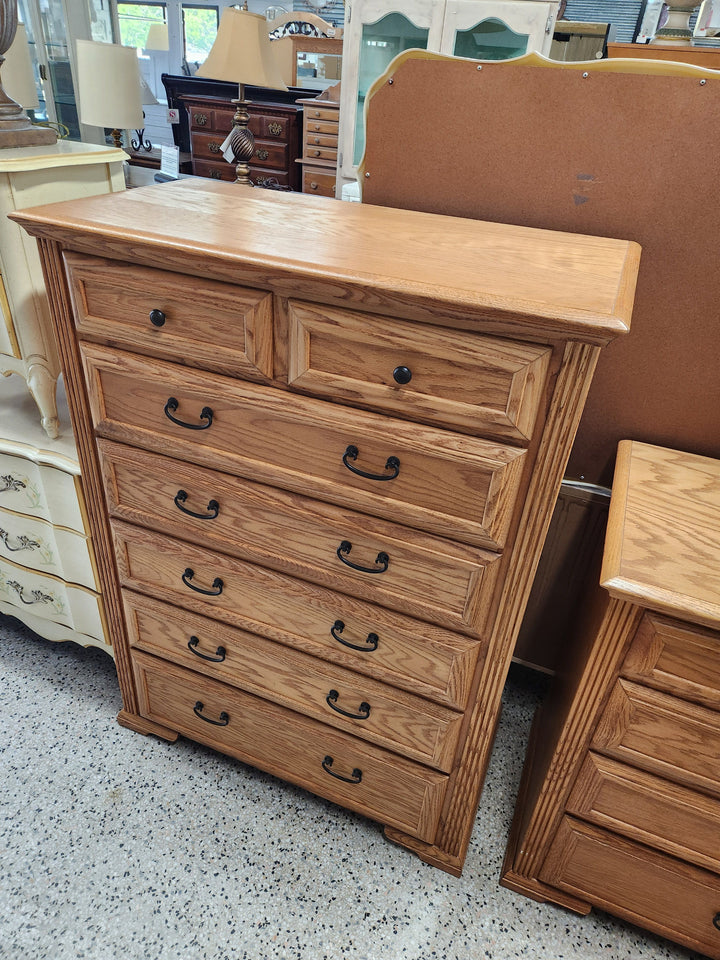 7 Drawer Oak Wood Thornwood High Chest