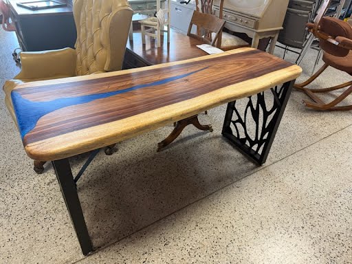 Custom Epoxy Wood Desk