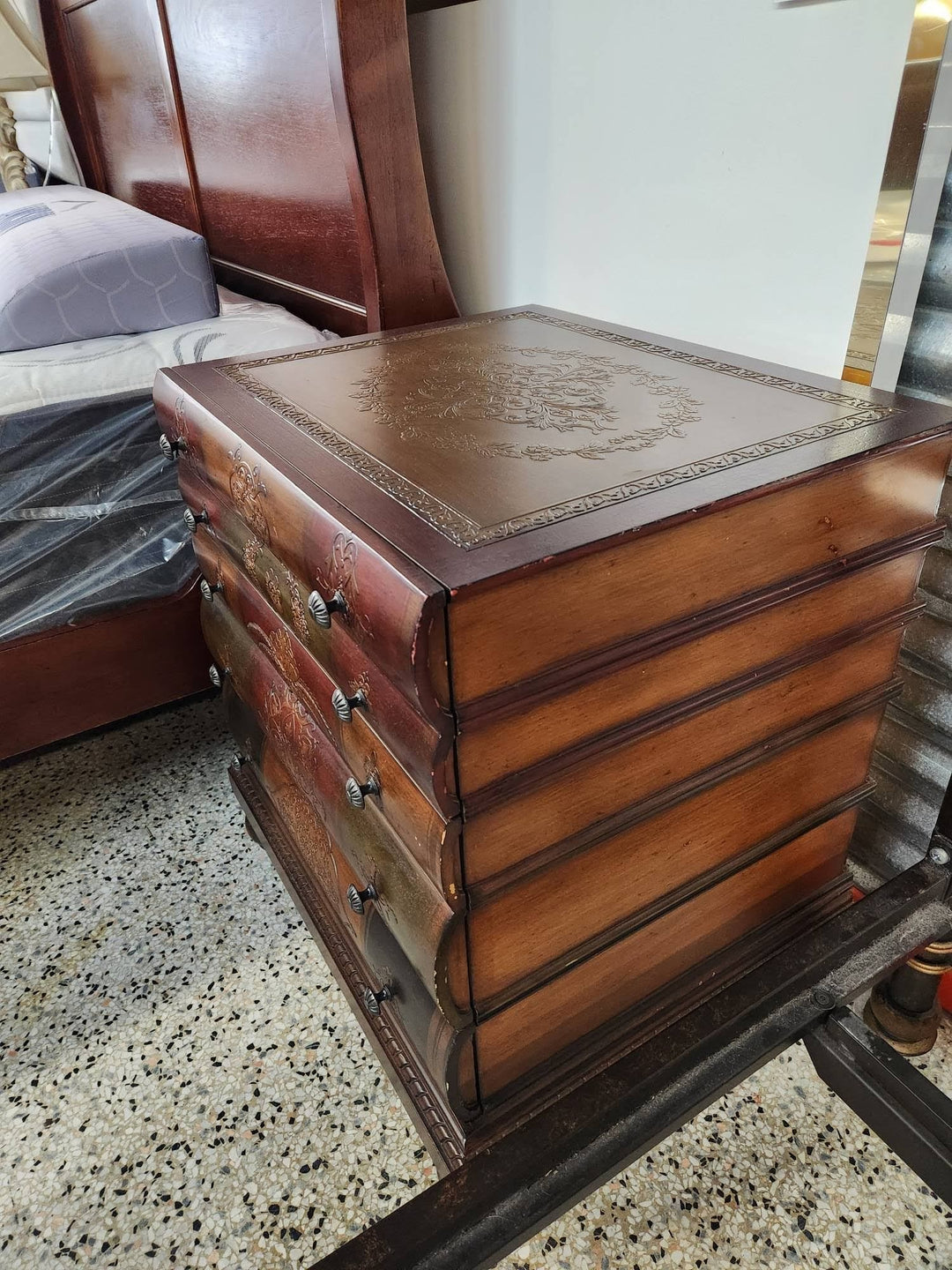 Stacked Books End Table