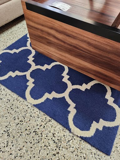 Wool 3'6" x 5'6" Navy Ivory Area Rug