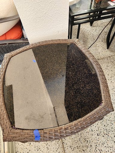Outdoor End Table Glass Top