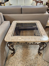 Wrought iron glass coffee table