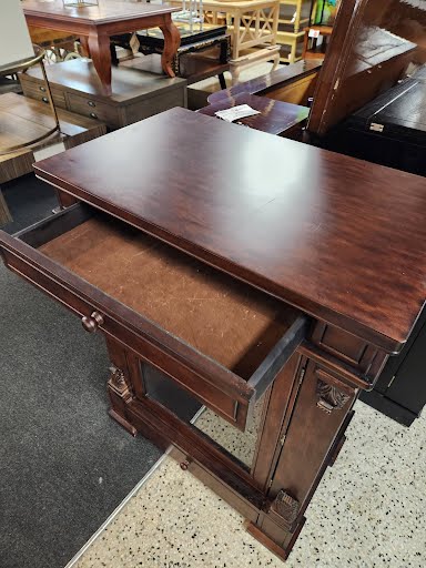 Dark Wood Glass Display Cabinet
