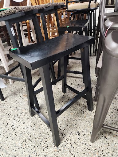 SET OF 2-Black Counter Stools