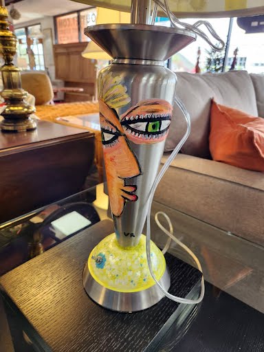Table Lamp Custom Hand Painted - Faces