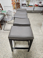Grey Faux Leather Stools
