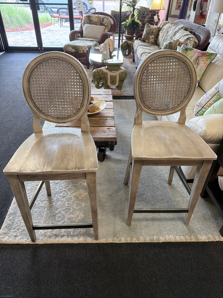 Uttermost Clarion Aged White Counter stools
