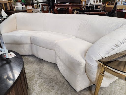 White Curved Sofa