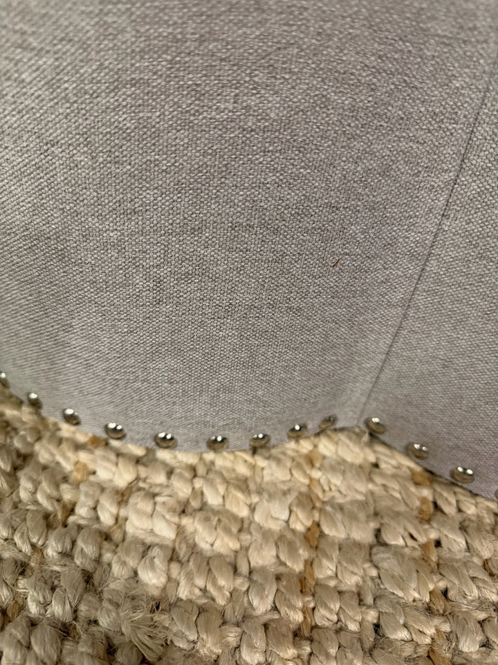 Grey Tufted Flower Ottoman