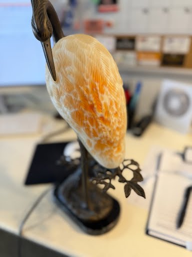 Art Glass Heron Lamp