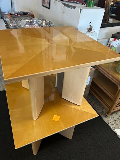 SET OF 2- Maple Gloss End Tables Made in Italy