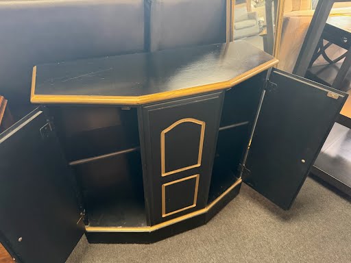 Black And Gold Half Moon Cabinet
