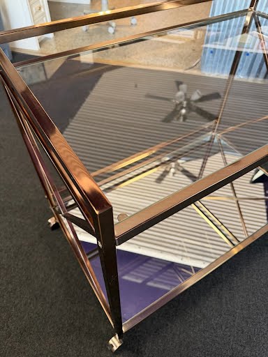 Gold Bar Cart On Casters