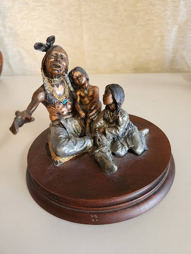 "The Story Teller" Legends Mixed Media Sculpture CA Pardell Legends Bronze Indian Native