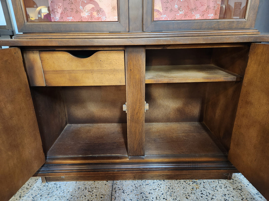 2PC Carved Wood China Cabinet