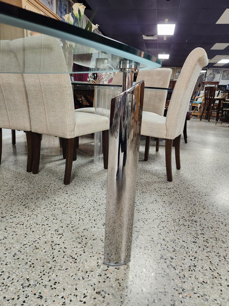 Glass Top Dining Table
