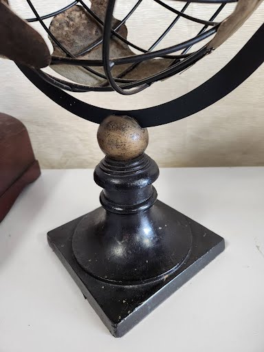 Vintage Celestial Metal Armillary Globe Sphere