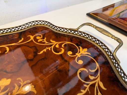 Wood Floral Tray