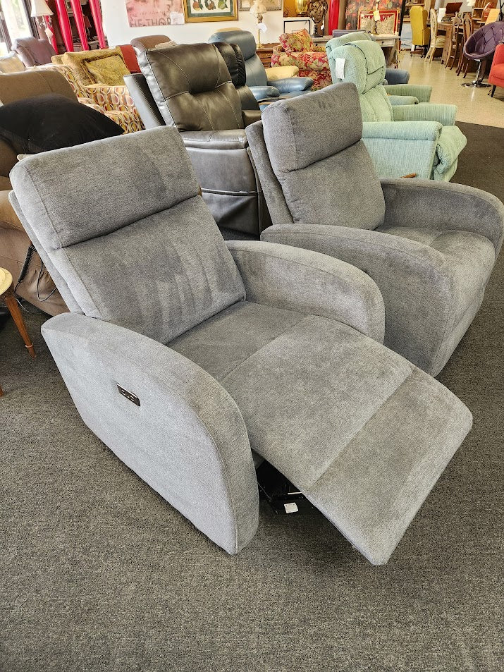 Grey Fabric Electric Recliner