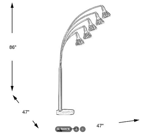 Rooms to Go Floor Lamp/Tree Lamp 5 Arm