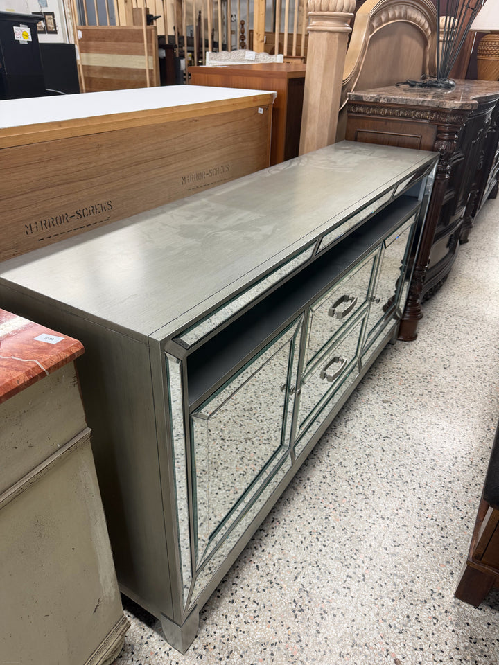 Silver Mirrored Console Table