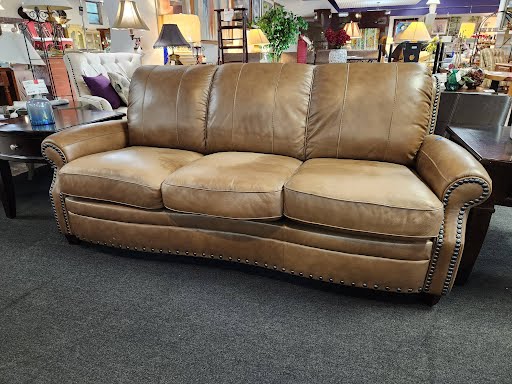 82"w Leather Nailhead Trim Sofa