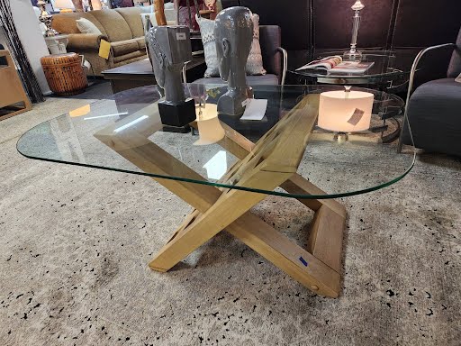 50x36" Glass Top Coffee Table