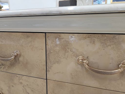 71W" High Gloss Burl Wood Dresser