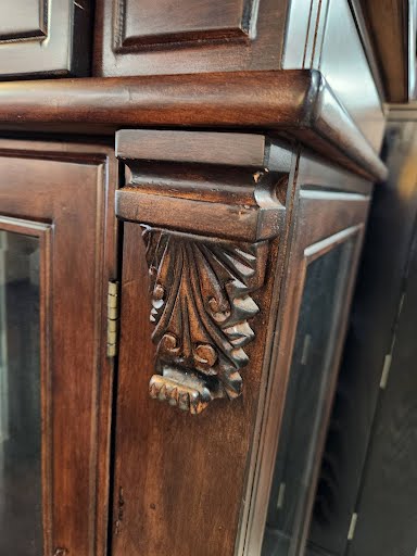 Dark Wood Glass Display Cabinet