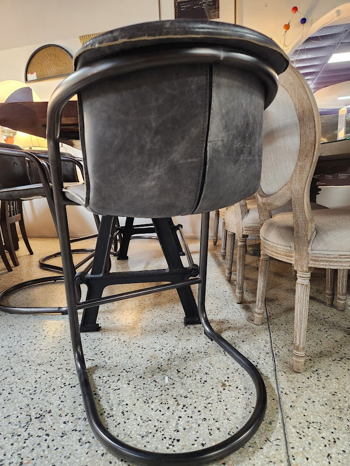 Leather&Iron Counter Stool