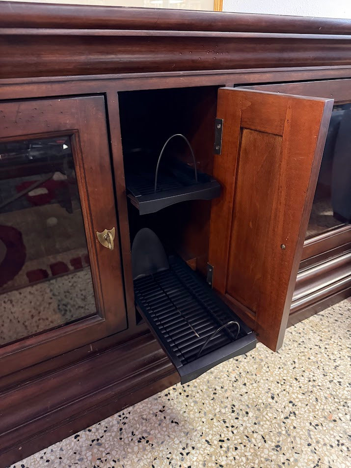 Dark Solid  Wood Entertainment Center