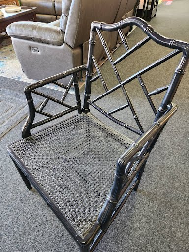 Black Woven Cane Chair