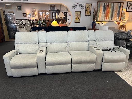 125W" FLEXSTEEL Sectional Electric Recliner - Seafoam