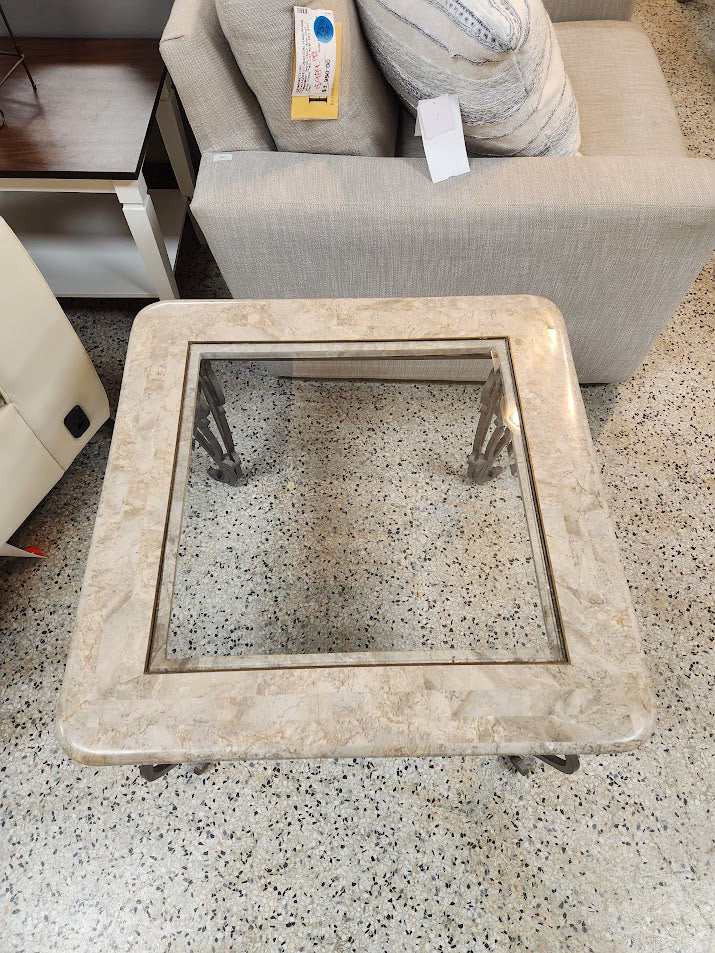 Wrought iron glass coffee table