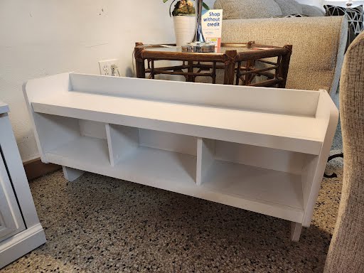 39W" 2pc Storage Bench/Rack Hall Tree - White