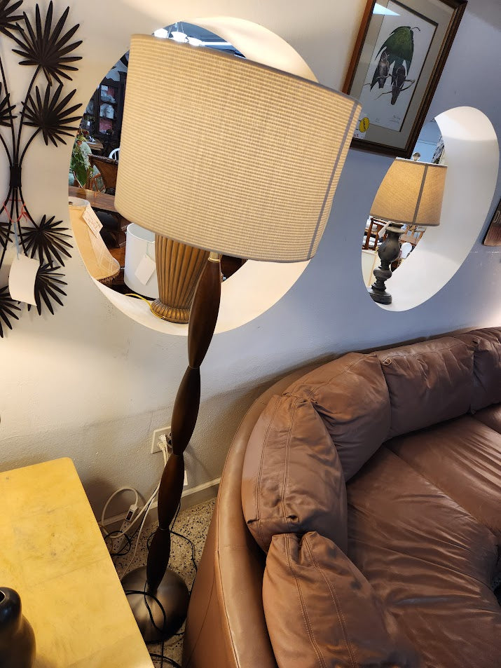 68"H Walnut Wood Floor Lamp