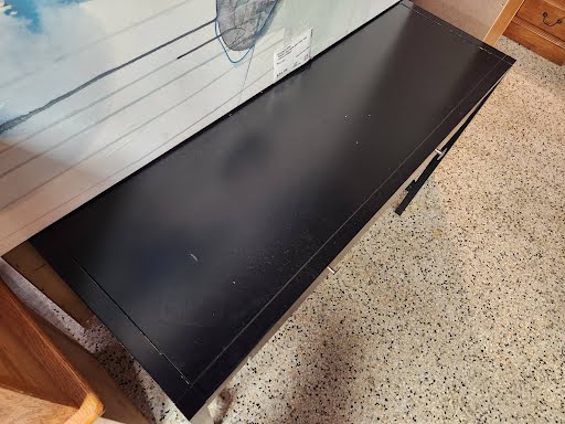 44W" Black Desk with Drawer