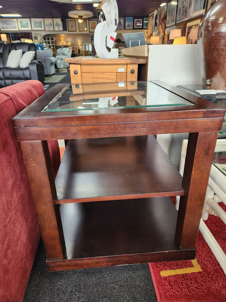 Glass Insert End Table
