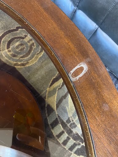 Coffee Table 37" Round Glass/Wood