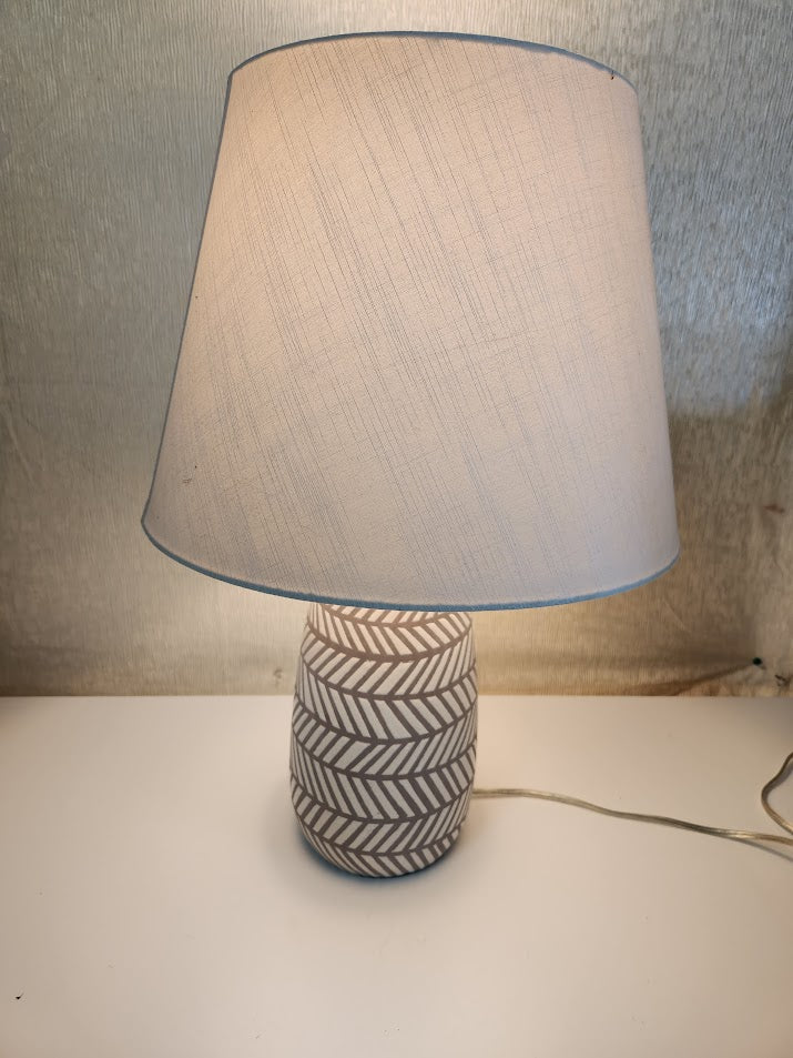 25"H Grey and White Table Lamp