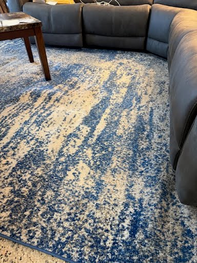Blue and White Area Rug