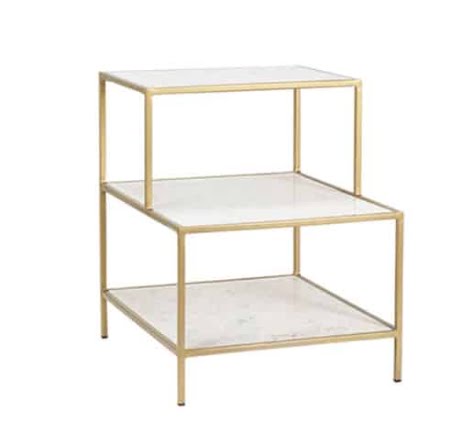 SET OF 2 | 3-Tier Marble top Side Table