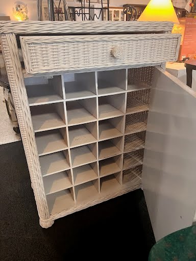 Wine Cabinet White Wicker