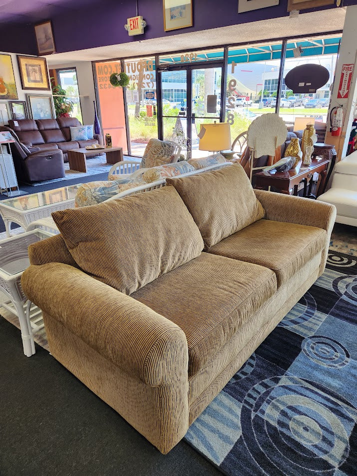 Tan corduroy sleeper sofa