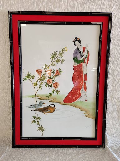 Hand Painted Oriental  Wall Art