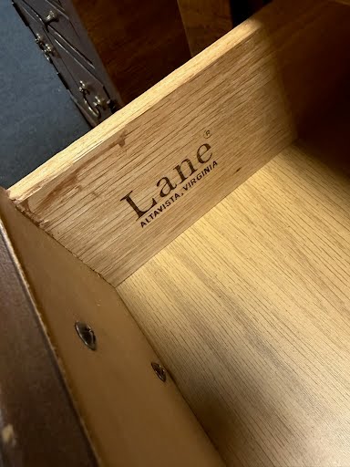 Lane Wood/Glass Top  Nightstand