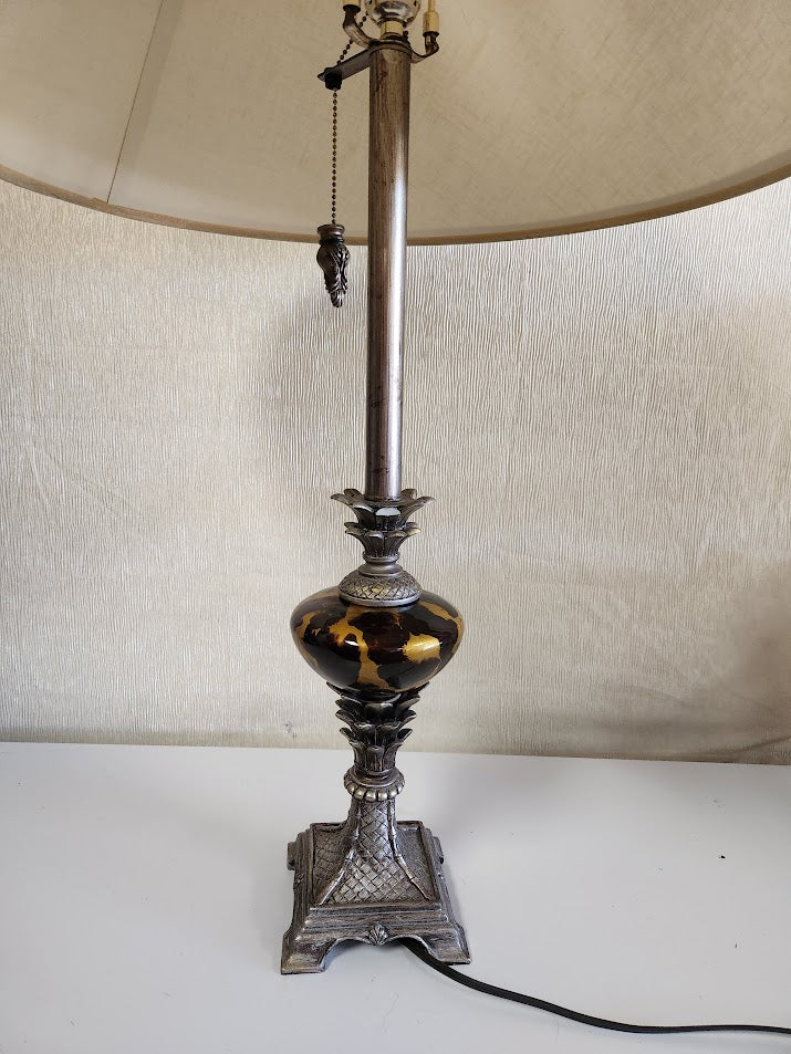 35"H Brass And Faux Table Lamp